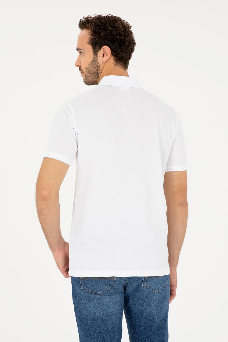 Erkek Regular Fit Polo Yaka Beyaz Tişört - 50281954001
