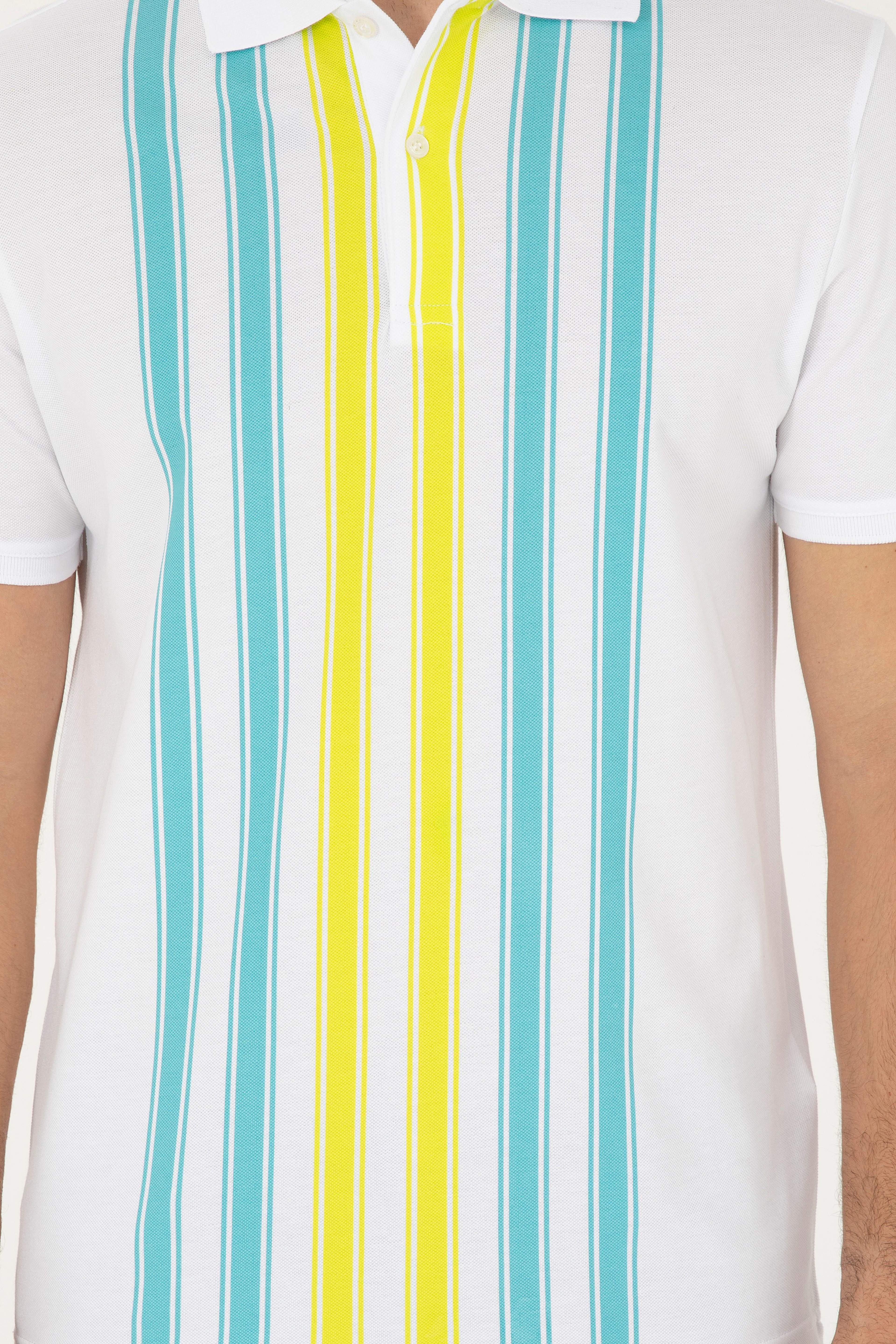 Erkek Regular Fit Polo Yaka Beyaz Tişört - Image 6