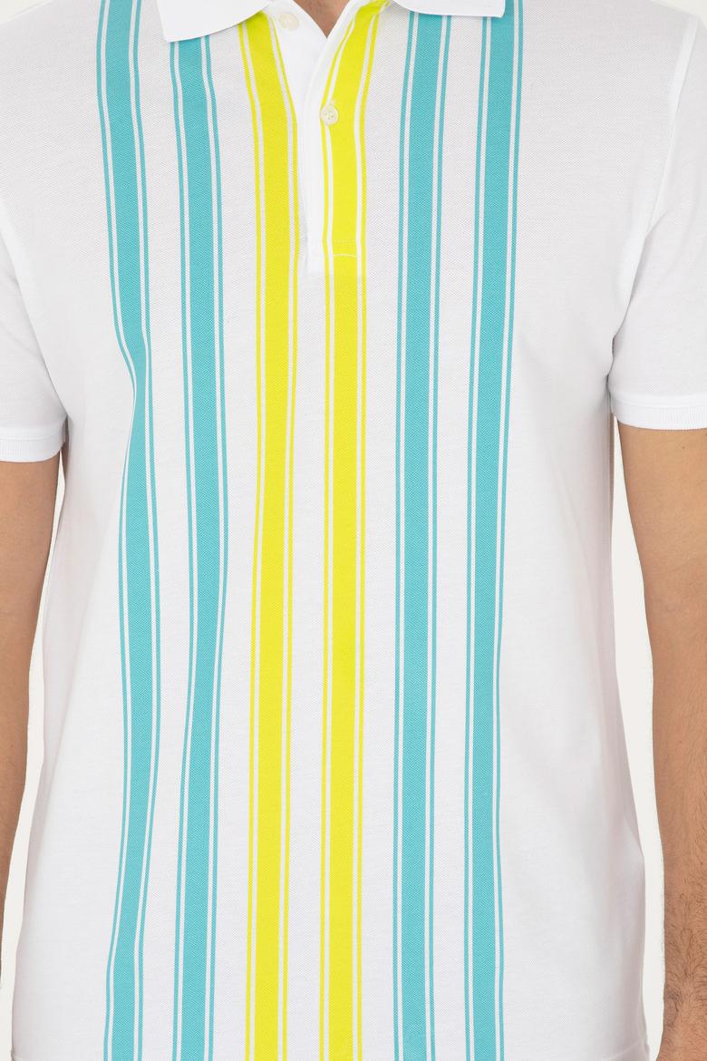 Erkek Regular Fit Polo Yaka Beyaz Tişört - 50281954001