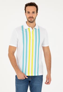 Erkek Regular Fit Polo Yaka Beyaz Tişört - 50281954001