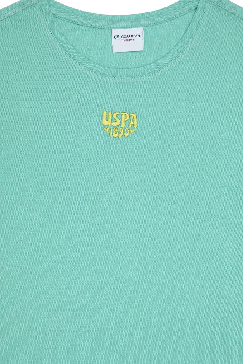 Kız Çocuk Mint Bisiklet Yaka Tişört - 50288133029