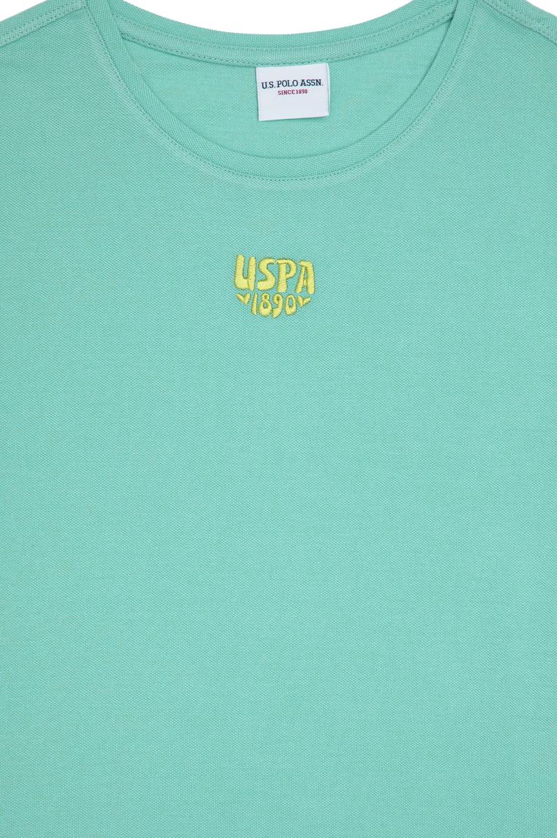 Kız Çocuk Mint Bisiklet Yaka Tişört