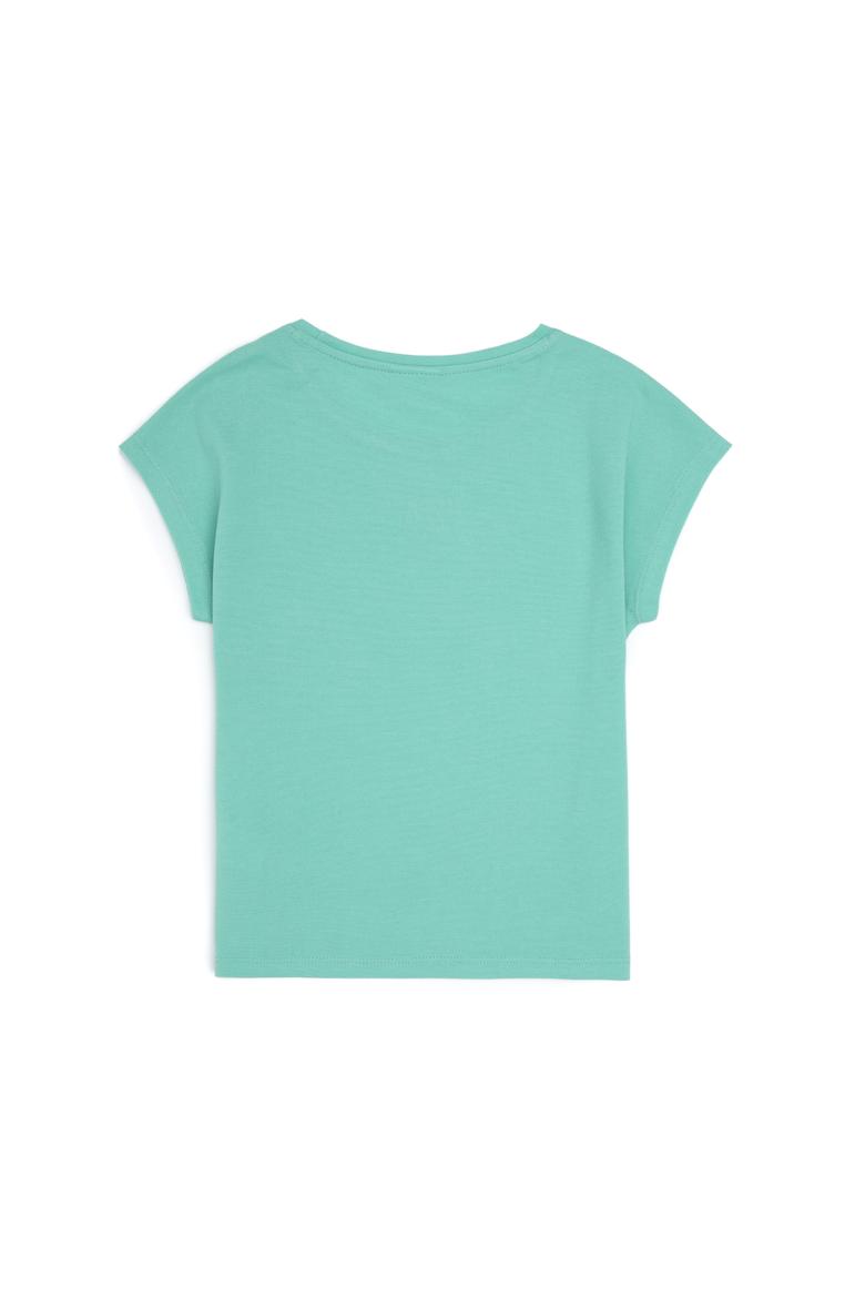 Kız Çocuk Mint Bisiklet Yaka Tişört - 50288133029