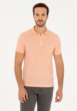 Erkek Slim Fit Polo Yaka Somon Tişört - 50279560117