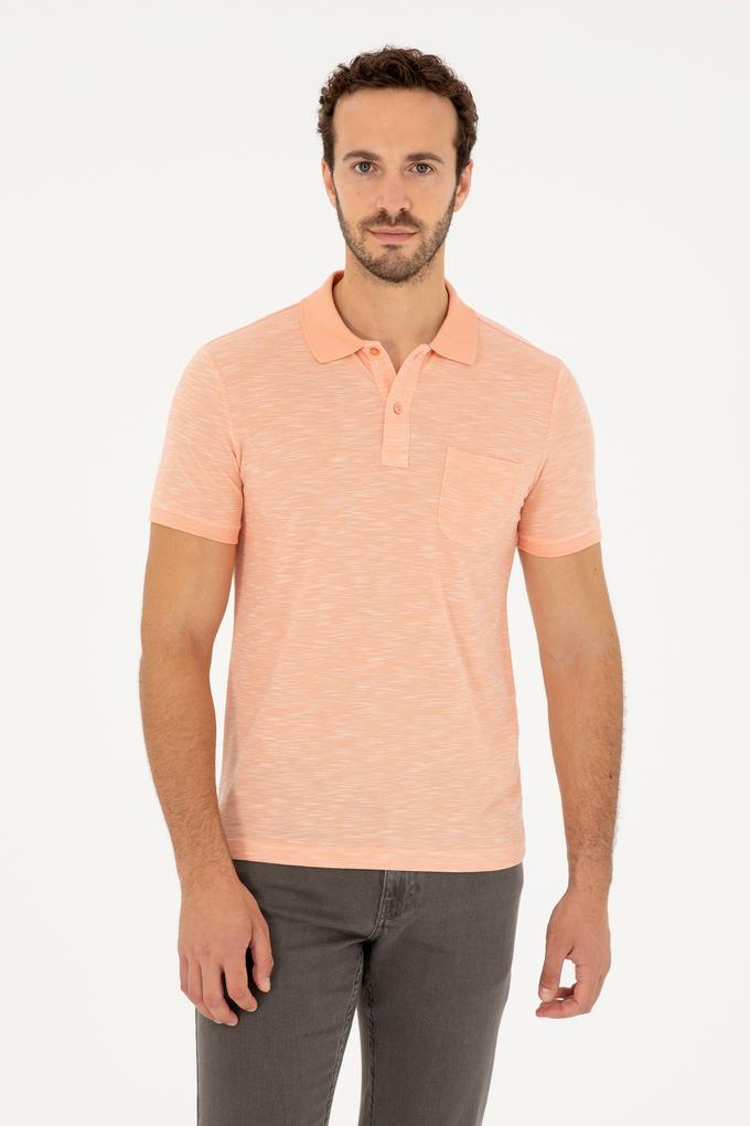 Erkek Slim Fit Polo Yaka Somon Tişört