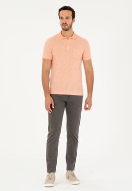 Erkek Slim Fit Polo Yaka Somon Tişört - 50279560117