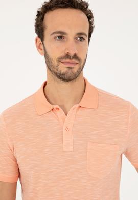 Erkek Slim Fit Polo Yaka Somon Tişört - 50279560117