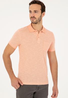 Erkek Slim Fit Polo Yaka Somon Tişört - 50279560117