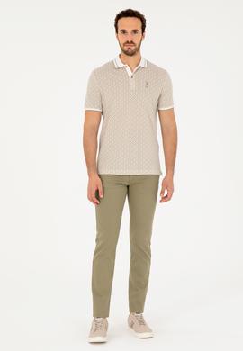 Erkek Regular Fit Polo Yaka Açık Haki Tişört - 50281510029