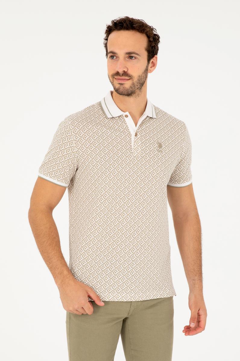Erkek Regular Fit Polo Yaka Açık Haki Tişört