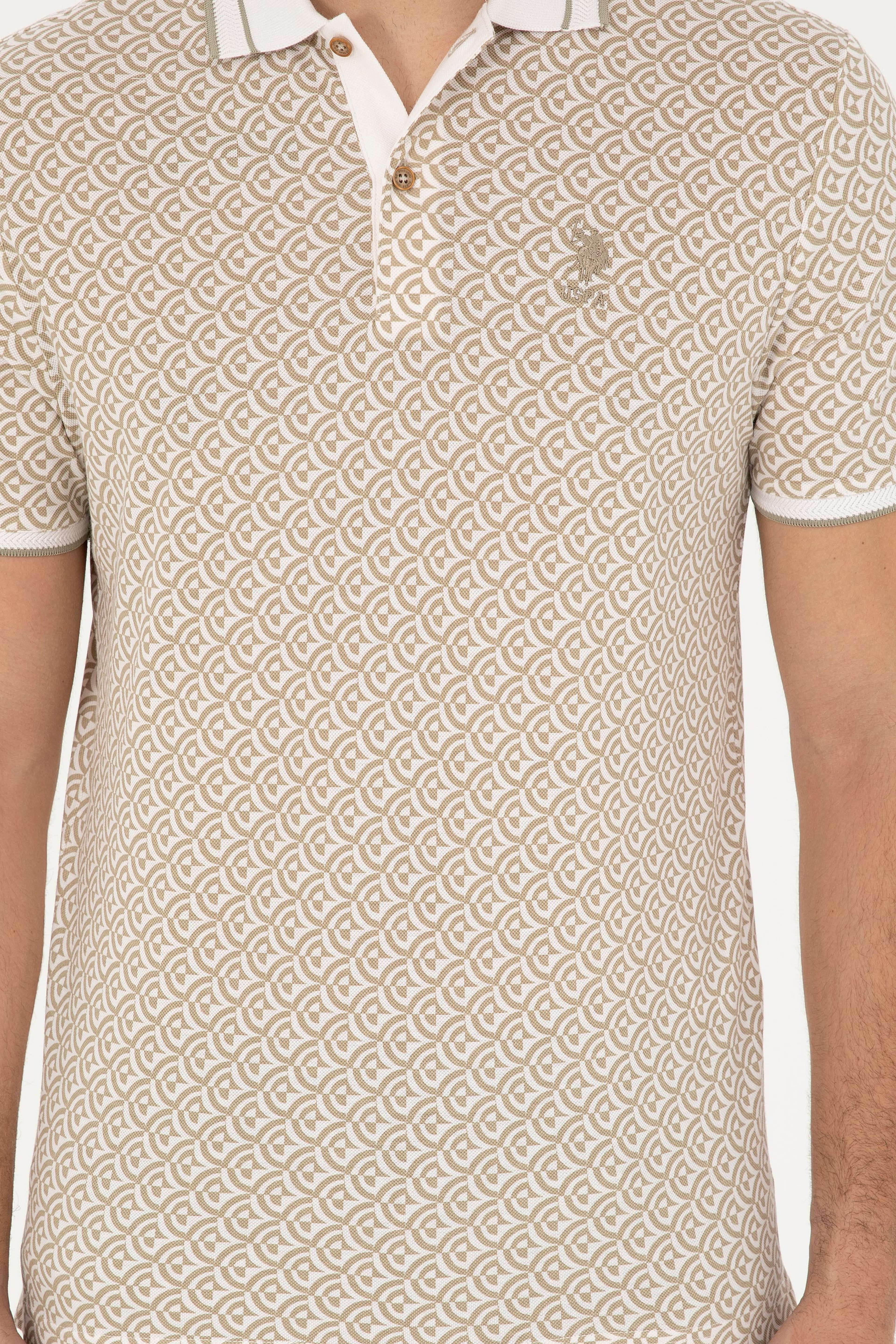 Erkek Regular Fit Polo Yaka Açık Haki Tişört - Image 6