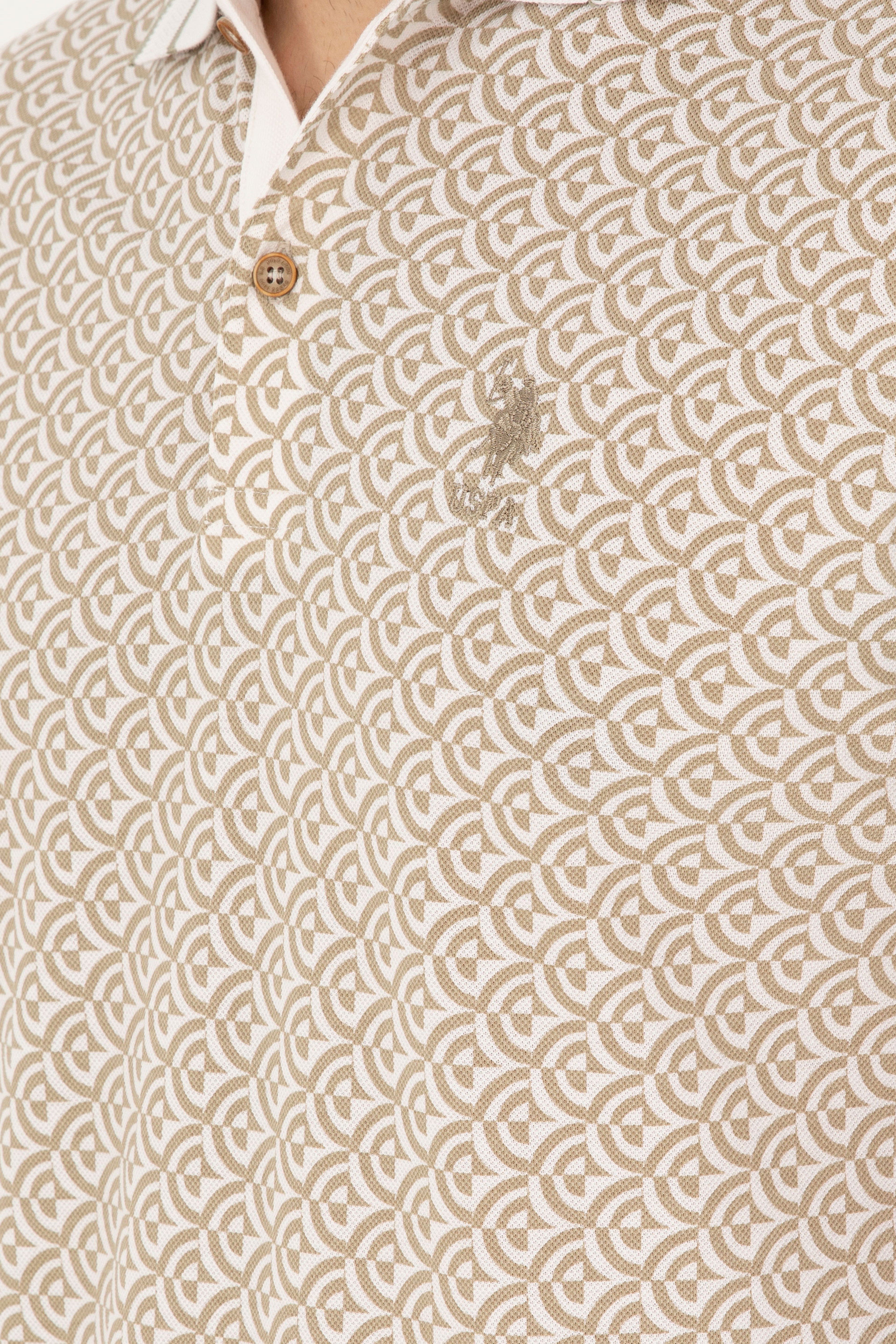 Erkek Regular Fit Polo Yaka Açık Haki Tişört - Image 7
