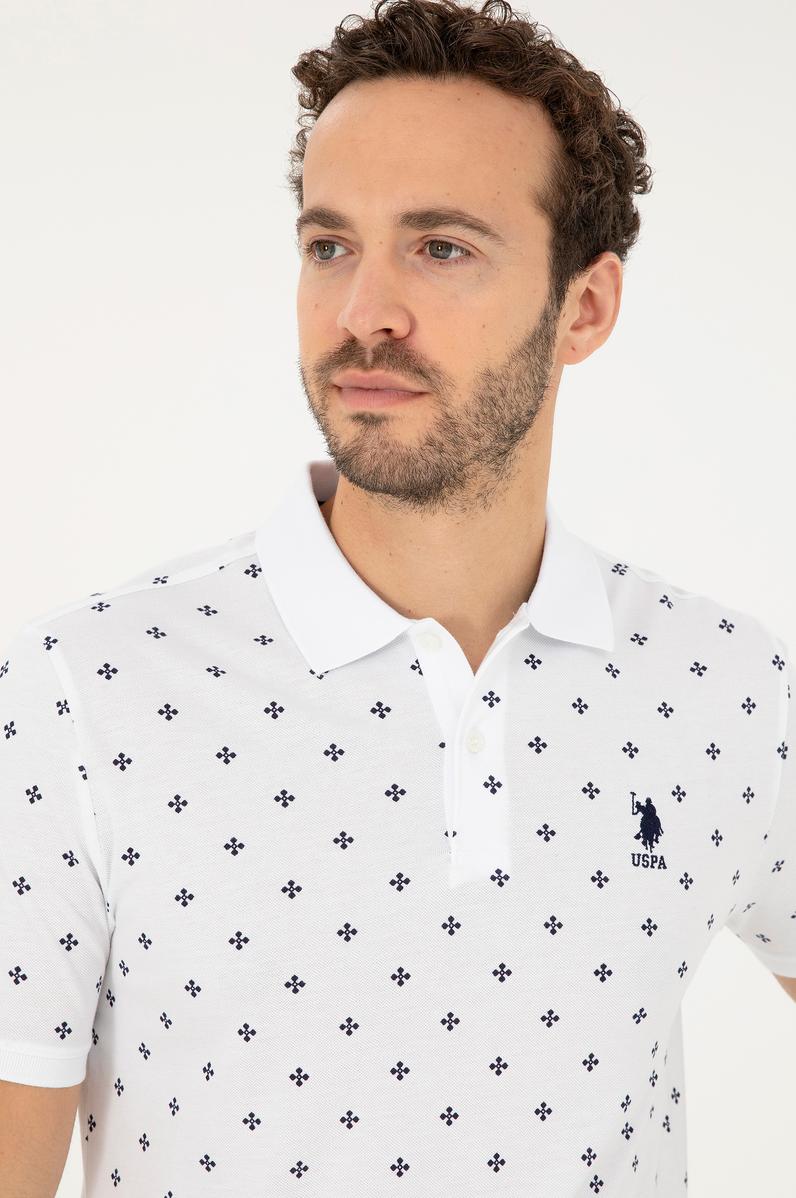 Erkek Regular Fit Polo Yaka Beyaz Tişört