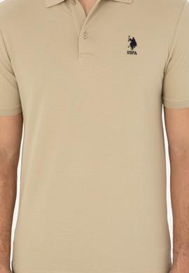 Erkek Regular Fit Polo Yaka Açık Haki Tişört - 50282235026