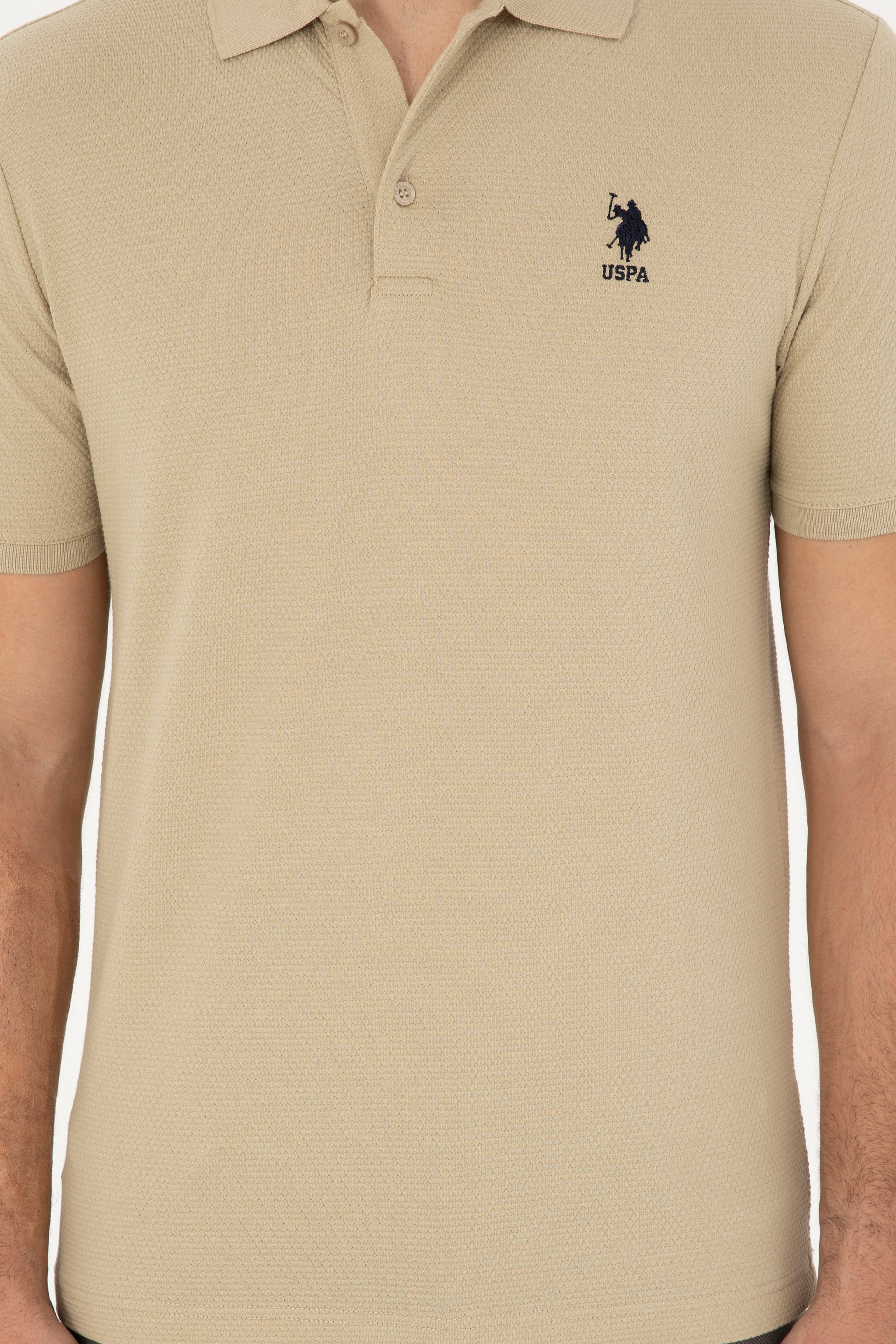Erkek Regular Fit Polo Yaka Açık Haki Tişört - Image 6