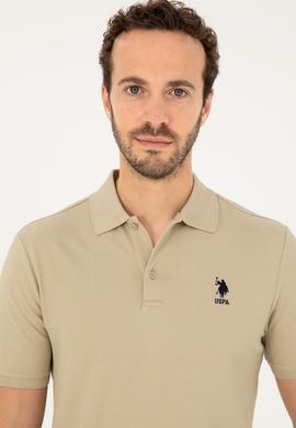 Erkek Regular Fit Polo Yaka Açık Haki Tişört - 50282235026