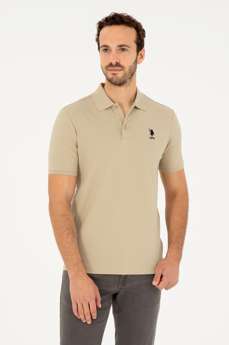 Erkek Regular Fit Polo Yaka Açık Haki Tişört