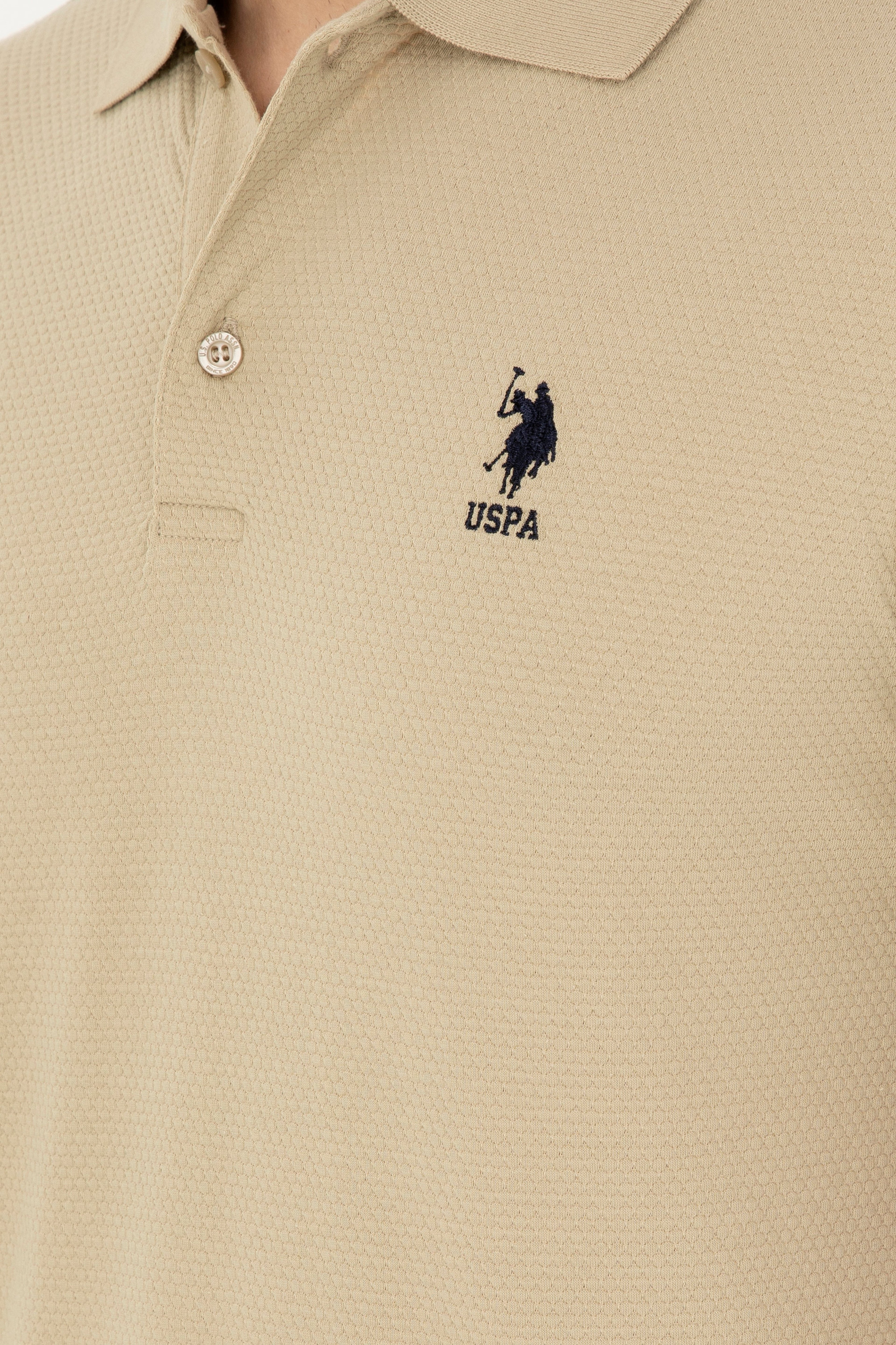 Erkek Regular Fit Polo Yaka Açık Haki Tişört