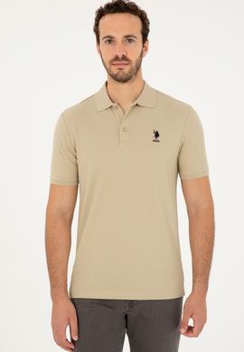Erkek Regular Fit Polo Yaka Açık Haki Tişört - 50282235026