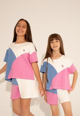 Kız Çocuk Menekşe Bisiklet Yaka Tişört - 50288441008