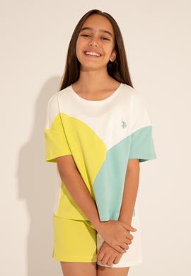 Kız Çocuk Mint Bisiklet Yaka Tişört - 50288441016