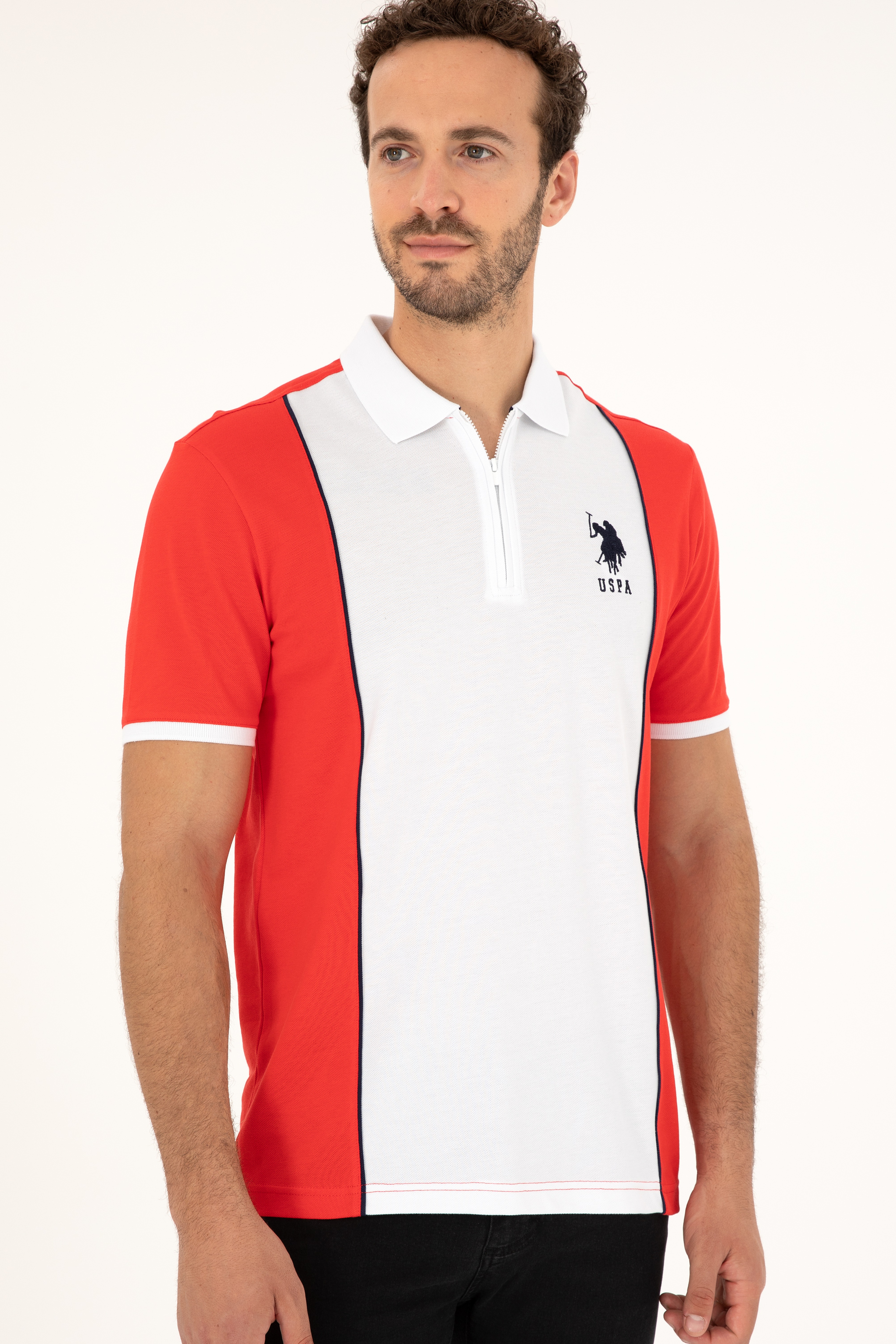 Erkek Regular Fit Polo Yaka Kırmızı Tişört - Image 3