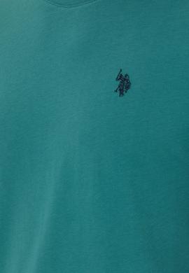 Erkek Regular Fit Bisiklet Yaka Koyu Yeşil Basic Tişört - 50279632096