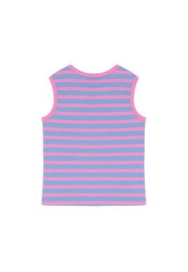 Kız Çocuk Koyu Mavi Bisiklet Yaka Kolsuz Tişört - 50288431030