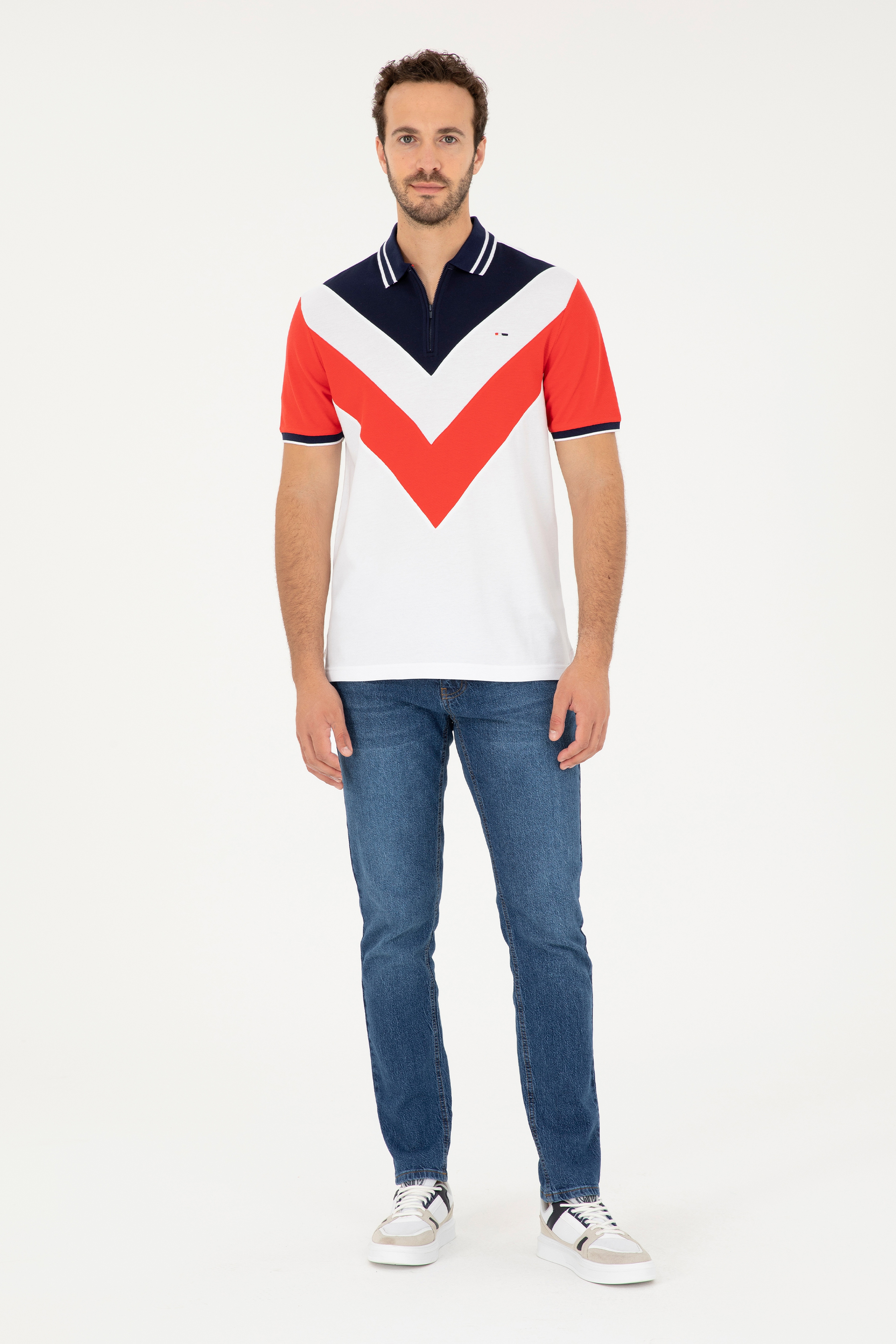 Erkek Regular Fit Polo Yaka Kırmızı Tişört