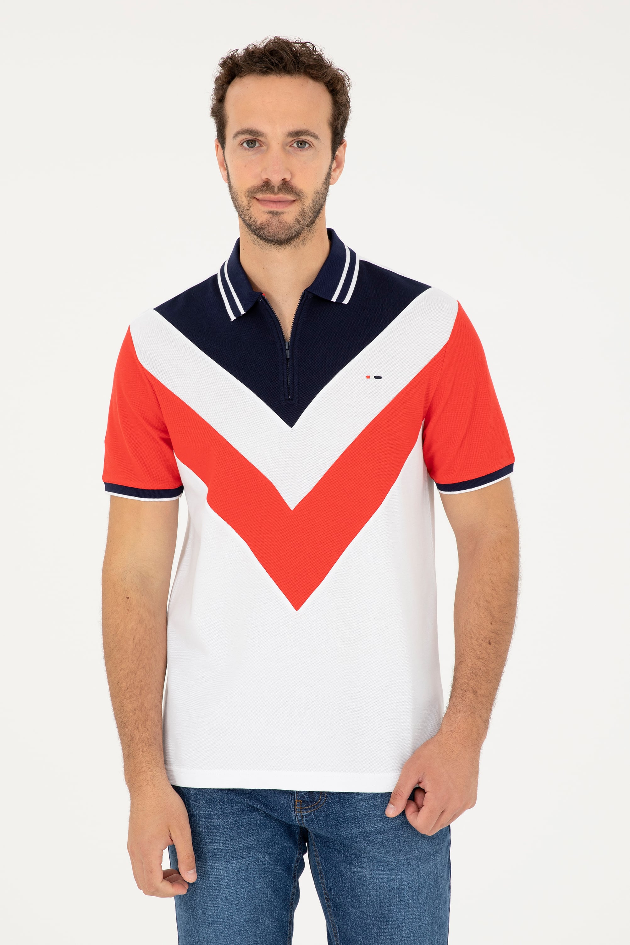 Erkek Regular Fit Polo Yaka Kırmızı Tişört