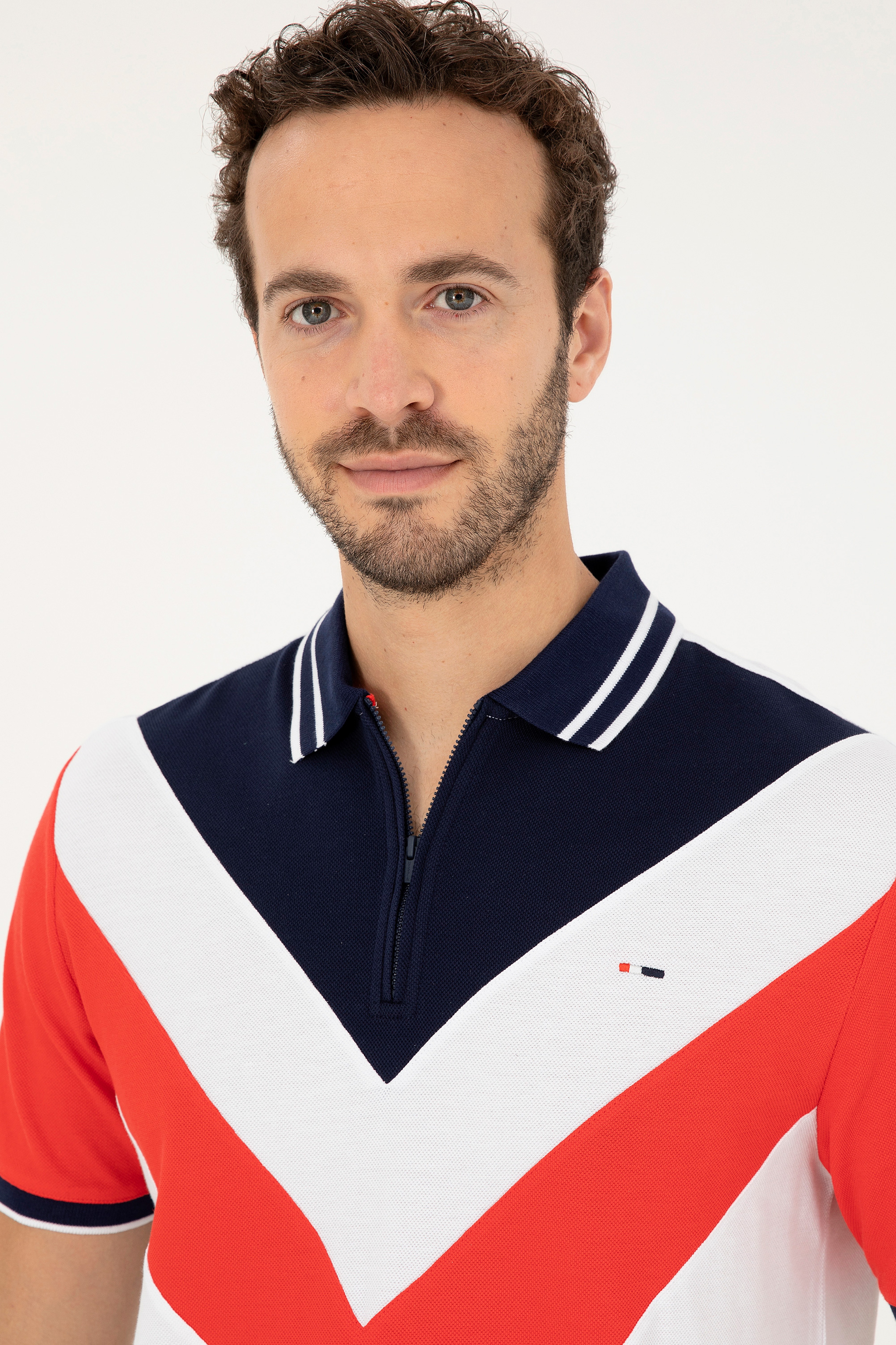 Erkek Regular Fit Polo Yaka Kırmızı Tişört - Image 2