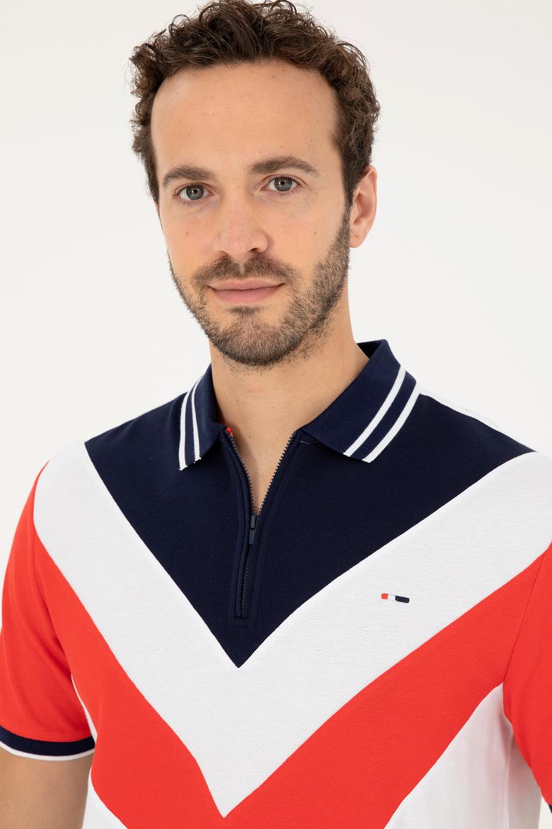 Erkek Regular Fit Polo Yaka Kırmızı Tişört - 50281563019