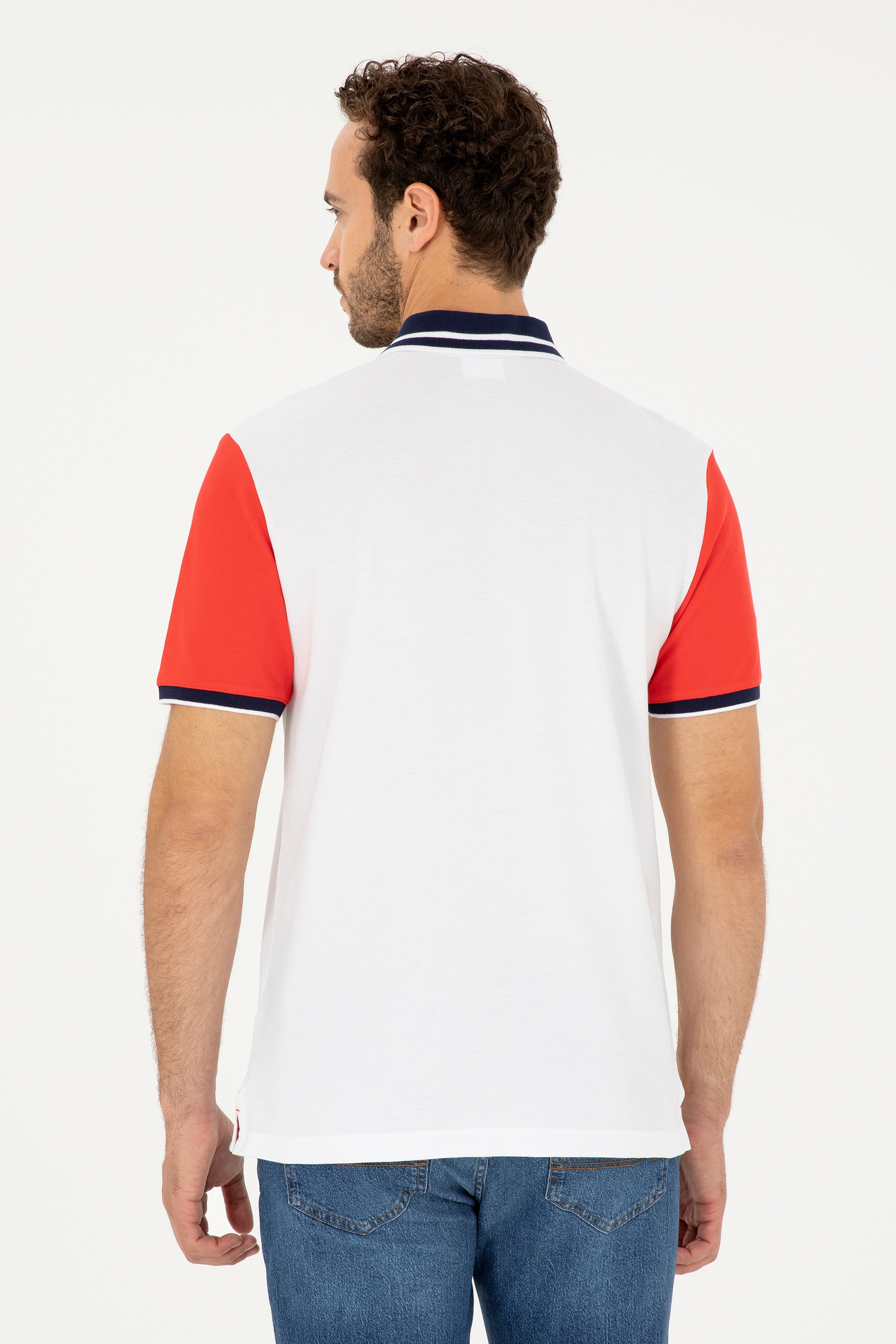 Erkek Regular Fit Polo Yaka Kırmızı Tişört - Image 5
