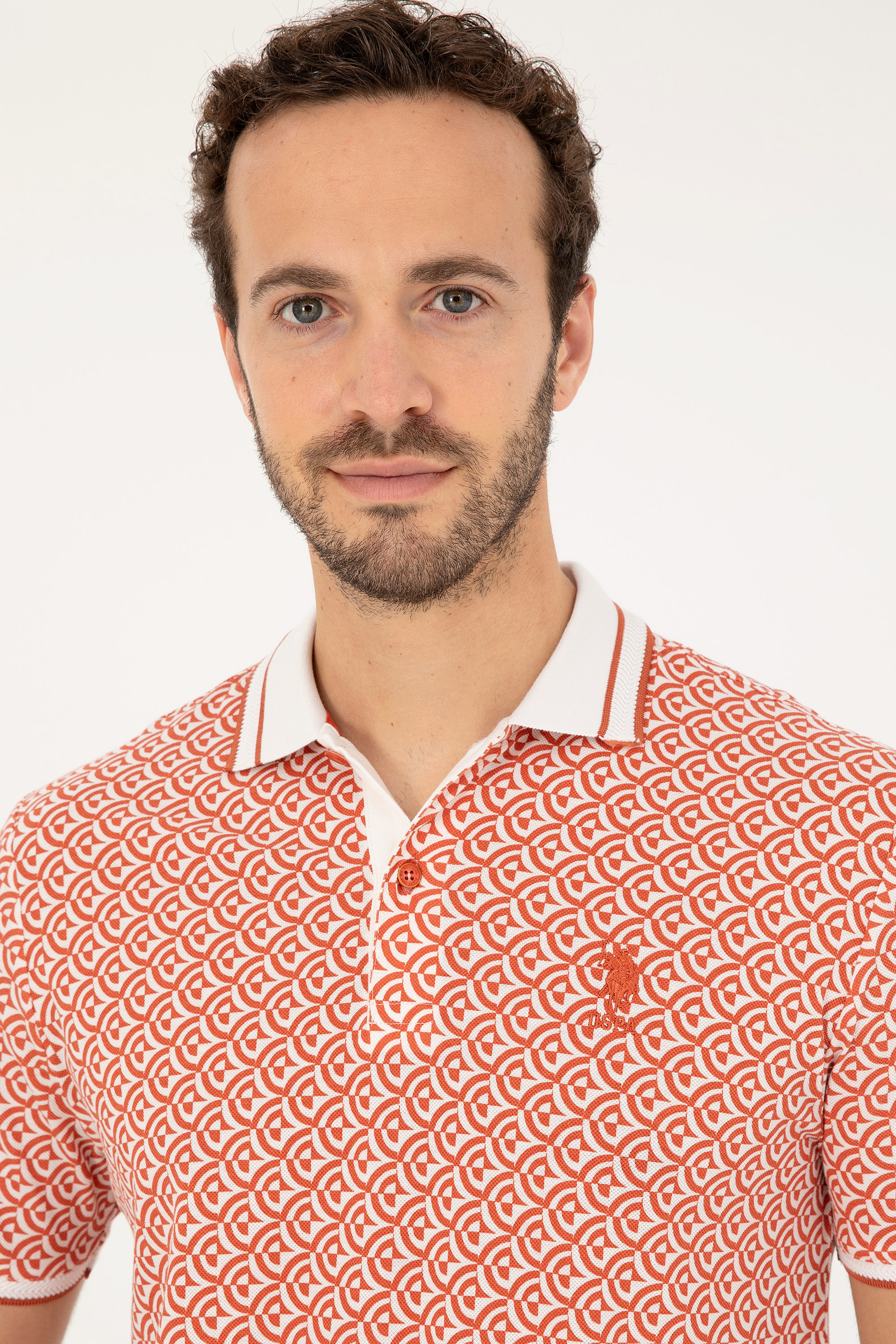 Erkek Regular Fit Polo Yaka Pudra Tişört - Image 2