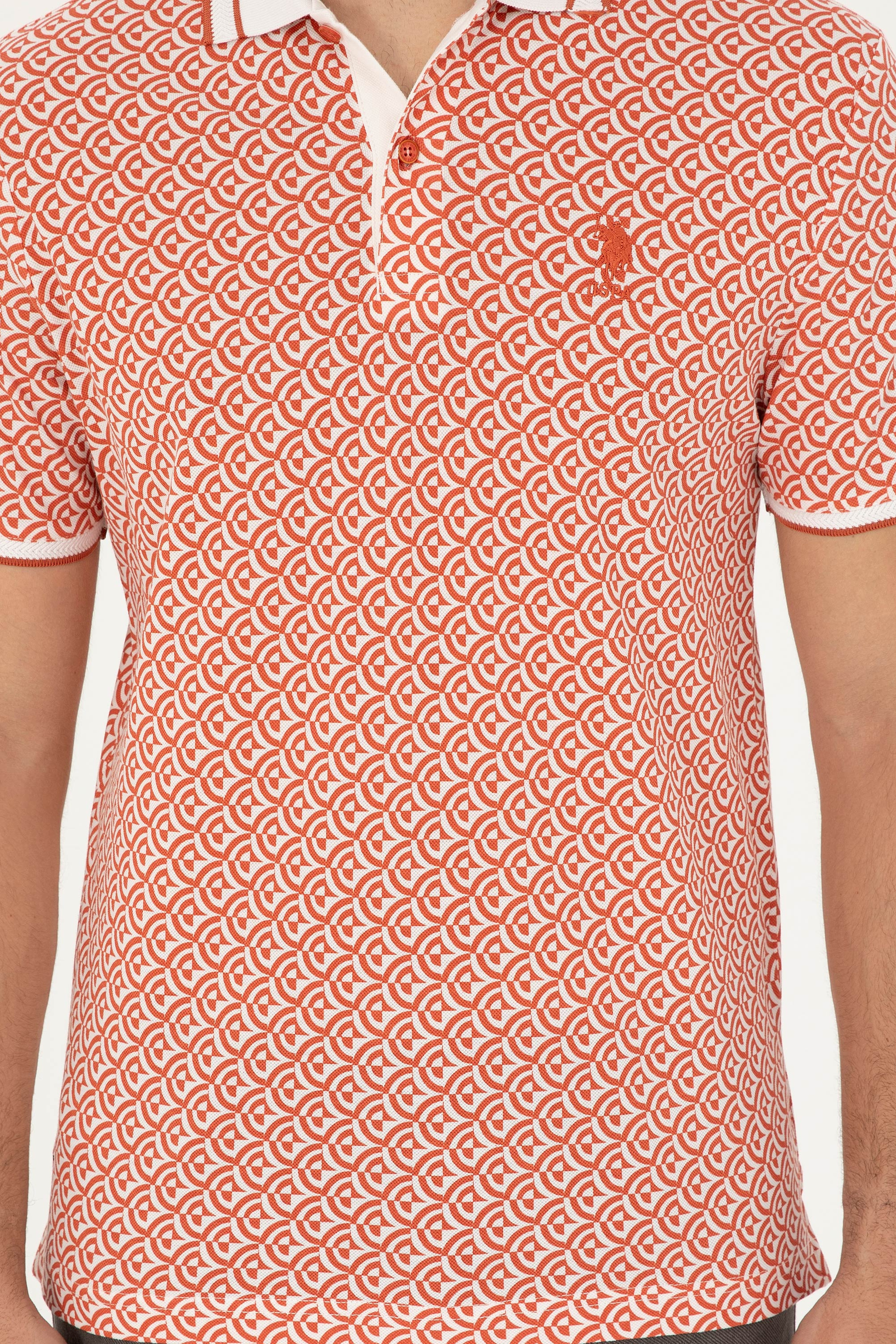 Erkek Regular Fit Polo Yaka Pudra Tişört - Image 6