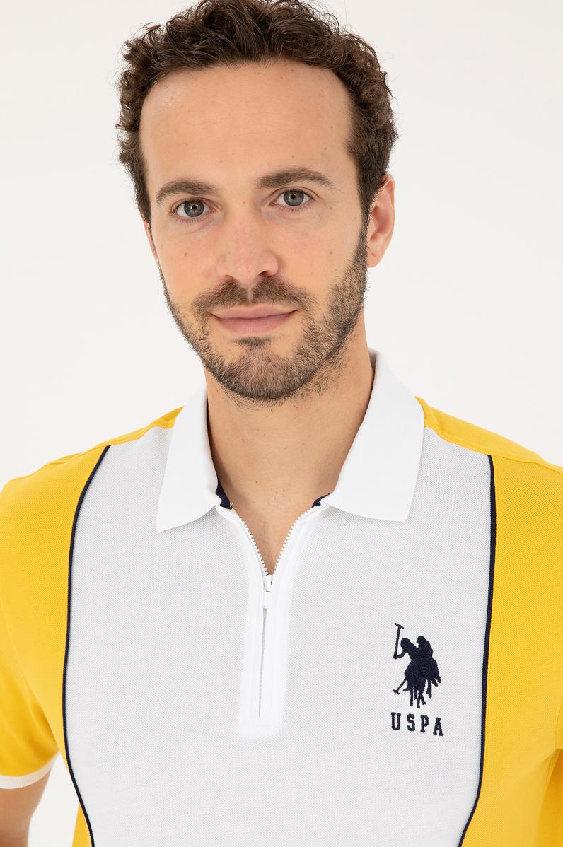 Erkek Regular Fit Polo Yaka Safran Tişört