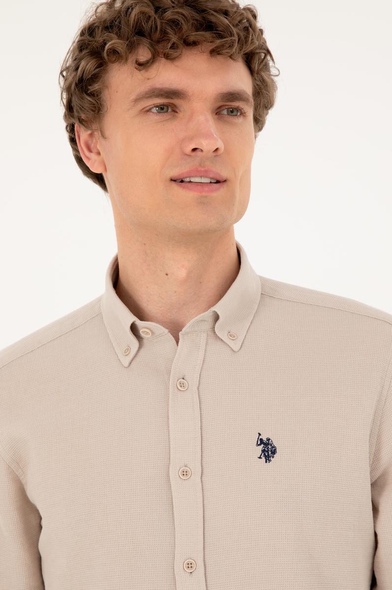 Erkek Taş Uzun Kollu Gömlek