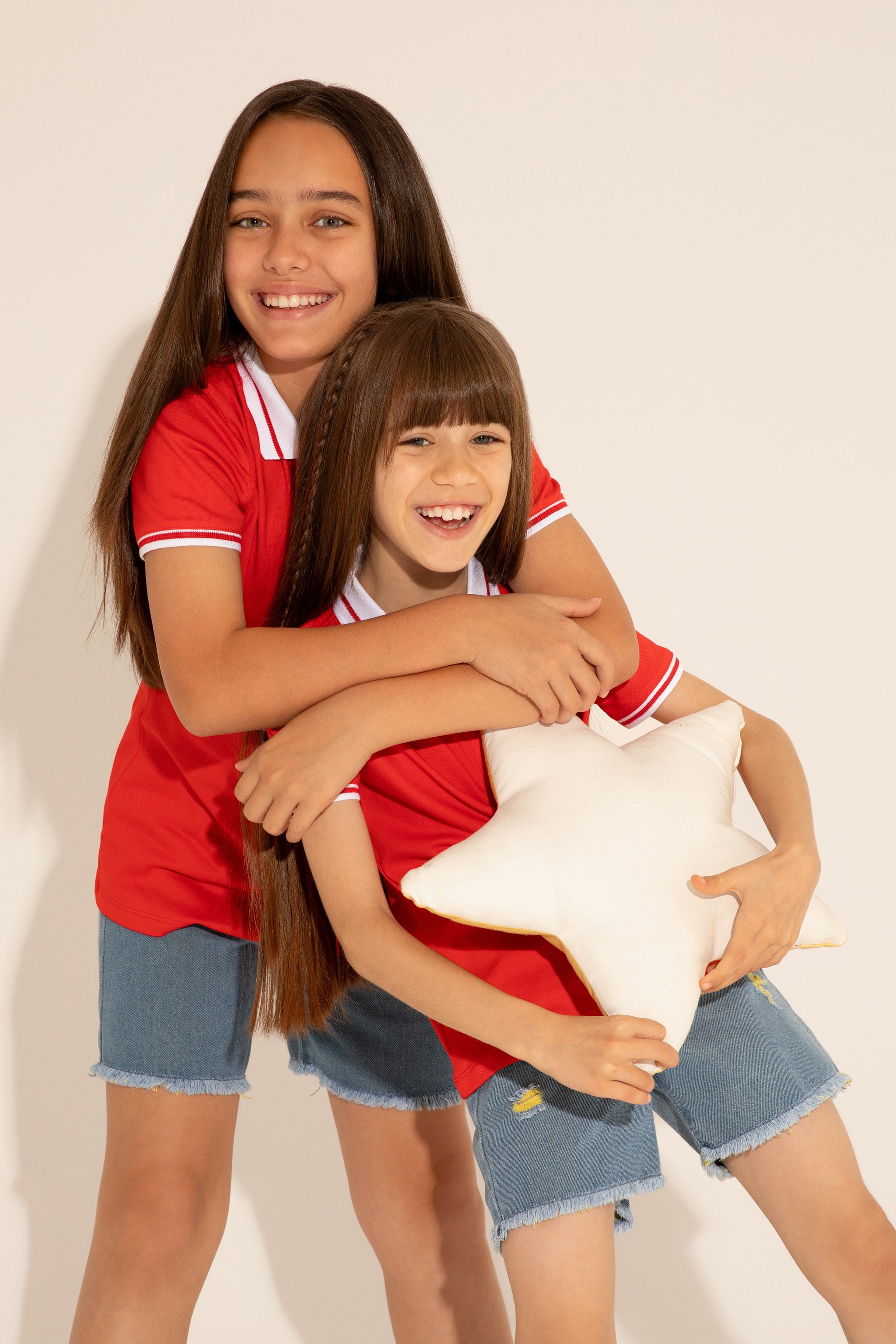 Kız Çocuk Kırmızı Polo Yaka Tişört - Image 1