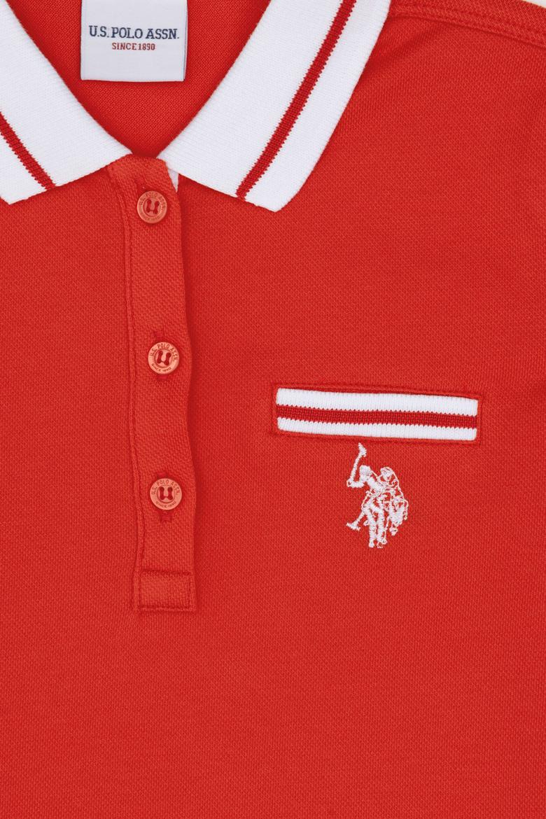 Kız Çocuk Kırmızı Polo Yaka Tişört - 50288680030