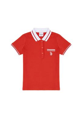 Kız Çocuk Kırmızı Polo Yaka Tişört - 50288680030