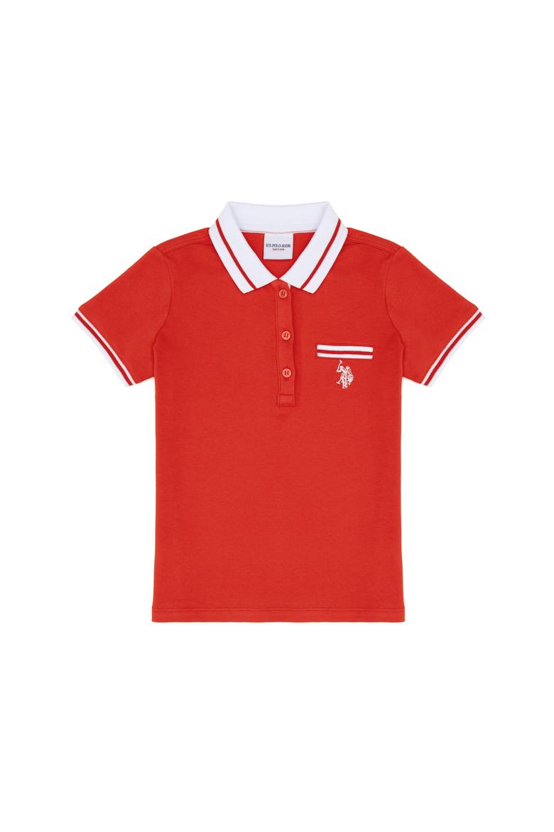 Kız Çocuk Kırmızı Polo Yaka Tişört - 50288680030