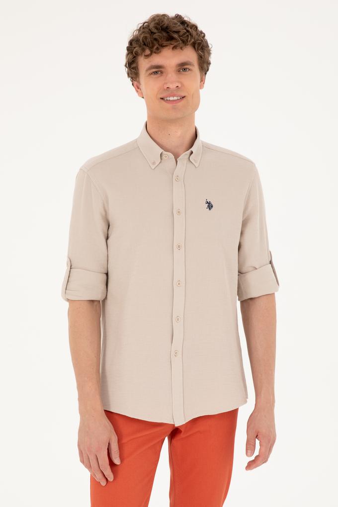 Erkek Taş Uzun Kollu Gömlek