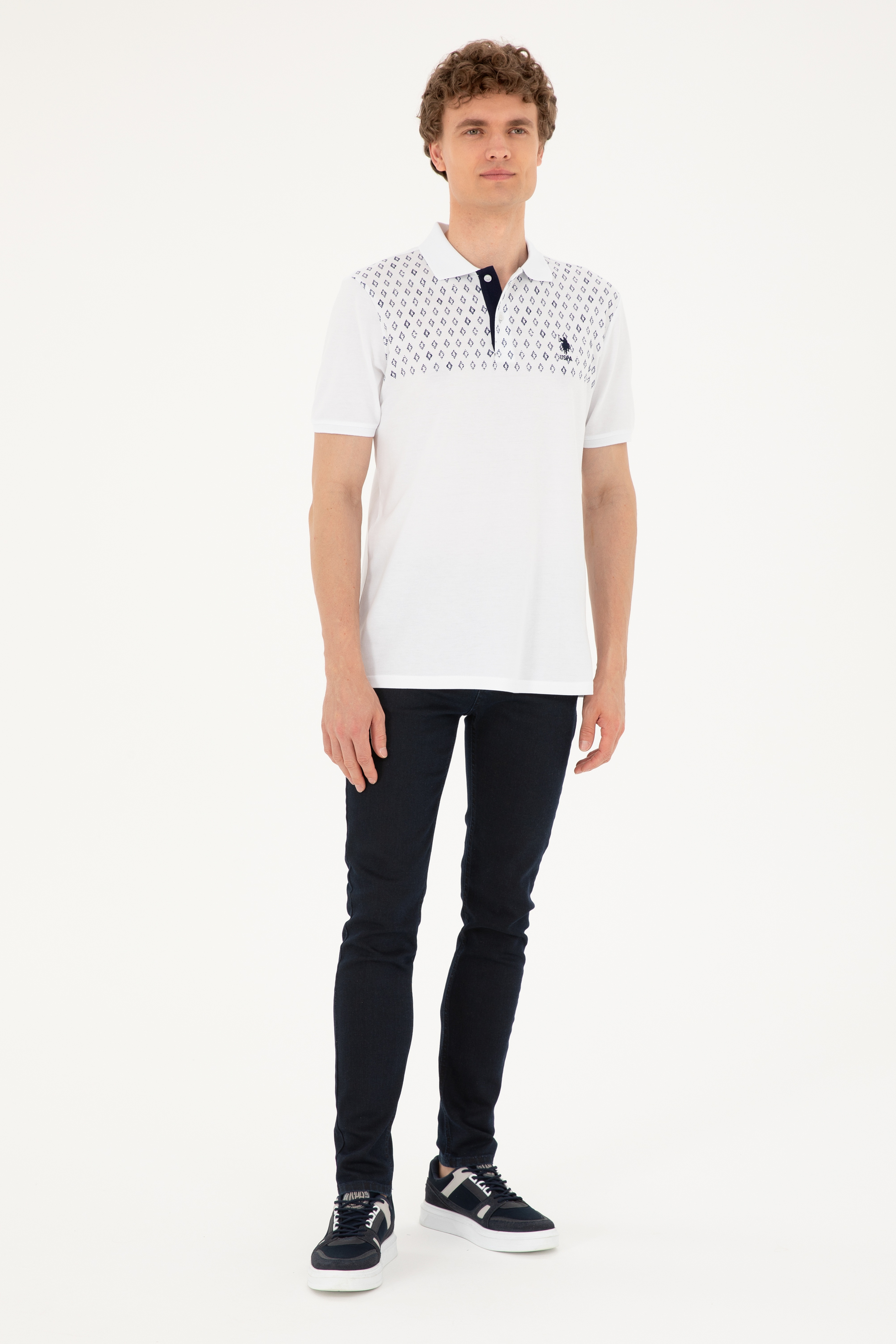 Erkek Regular Fit Polo Yaka Beyaz Tişört - Image 4