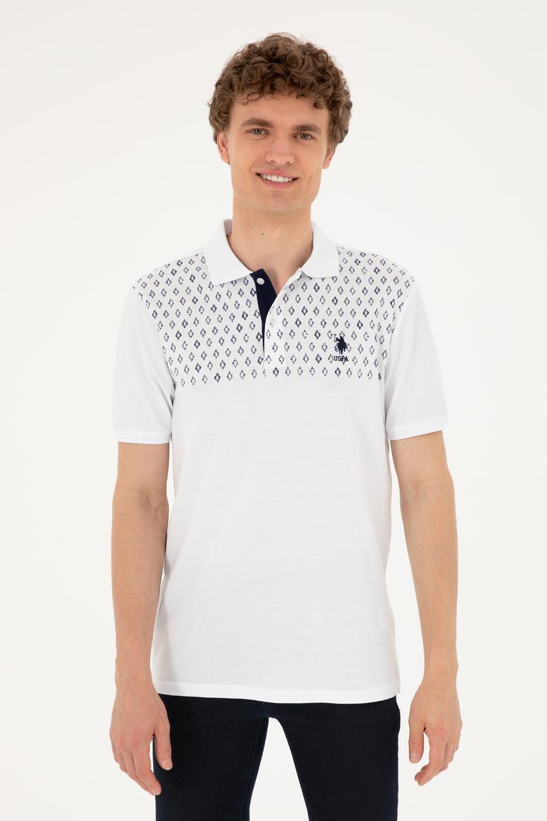 Erkek Regular Fit Polo Yaka Beyaz Tişört