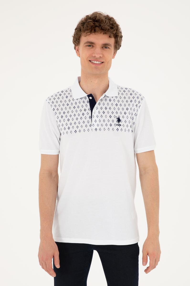 Erkek Regular Fit Polo Yaka Beyaz Tişört