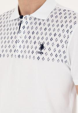 Erkek Regular Fit Polo Yaka Beyaz Tişört - 50288482006