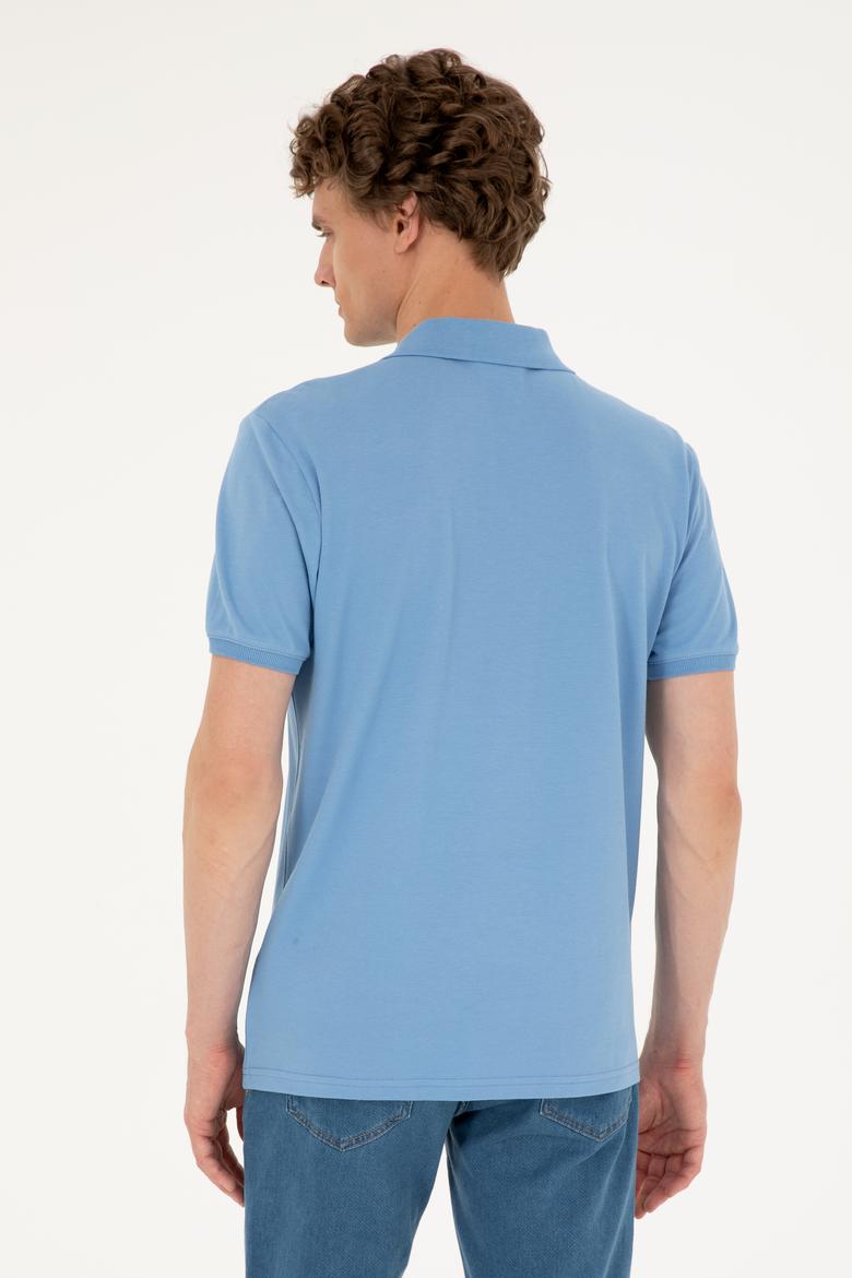 Erkek Regular Fit Polo Yaka Koyu Mavi Tişört - 50288482018
