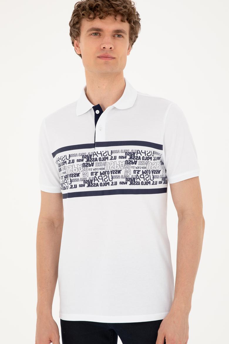 Erkek Regular Fit Polo Yaka Beyaz Tişört - 50287101018