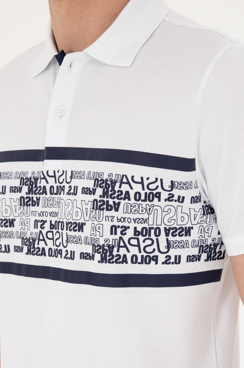 Erkek Regular Fit Polo Yaka Beyaz Tişört