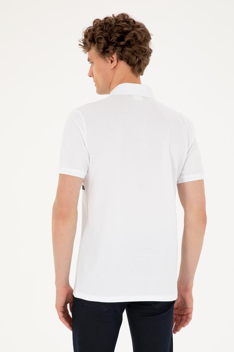 Erkek Regular Fit Polo Yaka Beyaz Tişört - 50287101018